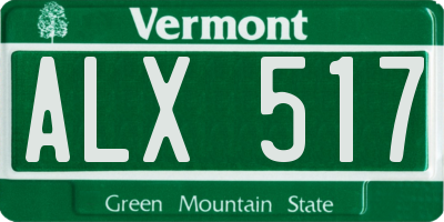 VT license plate ALX517