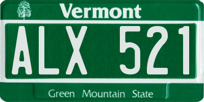 VT license plate ALX521