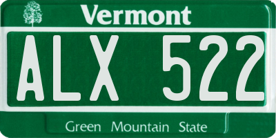 VT license plate ALX522