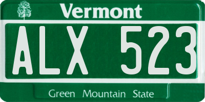 VT license plate ALX523