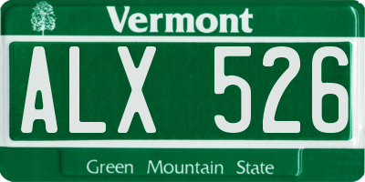 VT license plate ALX526