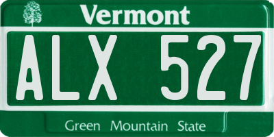 VT license plate ALX527