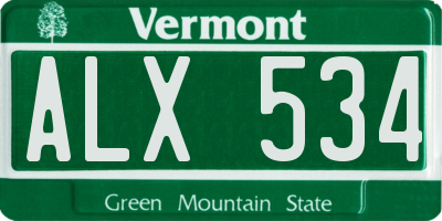 VT license plate ALX534