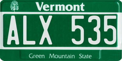 VT license plate ALX535