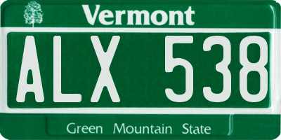 VT license plate ALX538