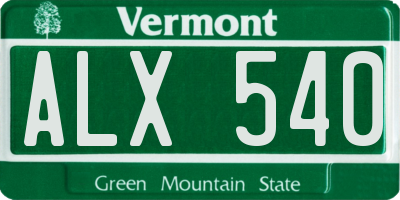 VT license plate ALX540