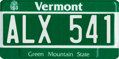 VT license plate ALX541