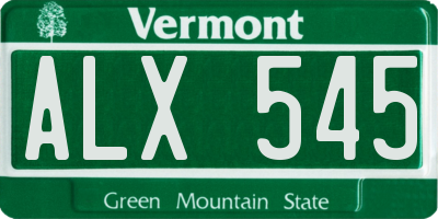 VT license plate ALX545