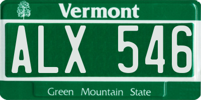 VT license plate ALX546
