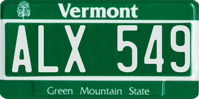 VT license plate ALX549