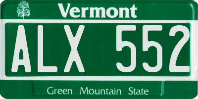 VT license plate ALX552