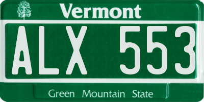 VT license plate ALX553