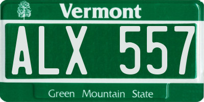VT license plate ALX557