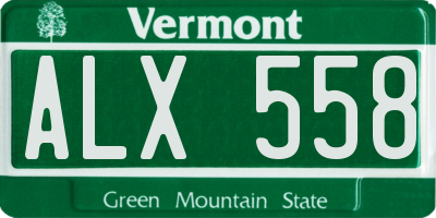 VT license plate ALX558