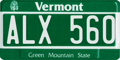 VT license plate ALX560
