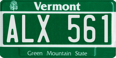VT license plate ALX561