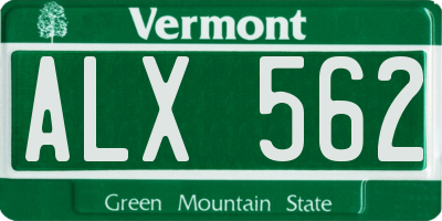 VT license plate ALX562