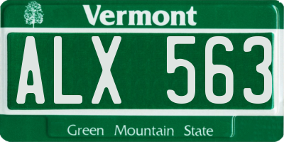 VT license plate ALX563