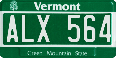 VT license plate ALX564