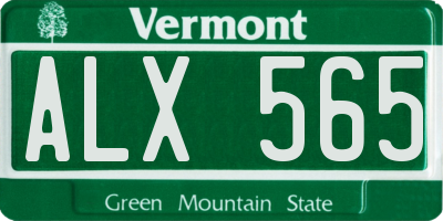 VT license plate ALX565