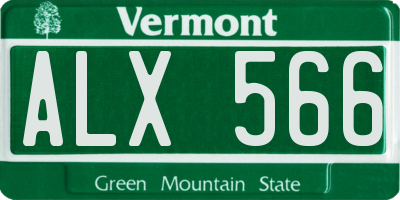 VT license plate ALX566