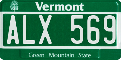 VT license plate ALX569