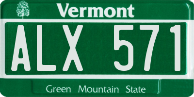 VT license plate ALX571