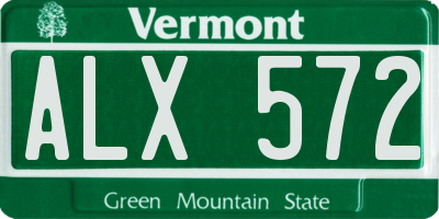 VT license plate ALX572