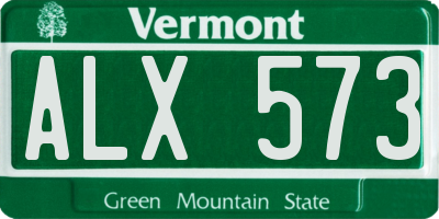 VT license plate ALX573