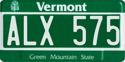 VT license plate ALX575