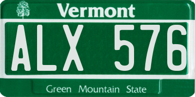 VT license plate ALX576
