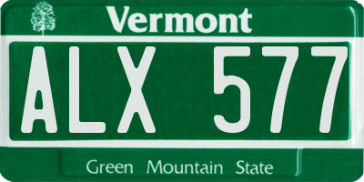 VT license plate ALX577