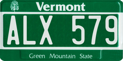 VT license plate ALX579