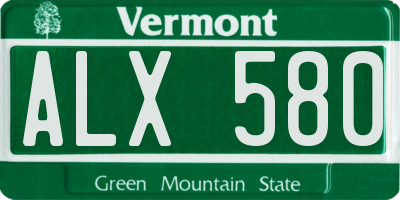 VT license plate ALX580