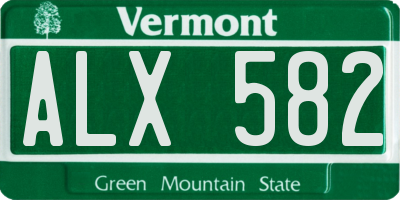VT license plate ALX582