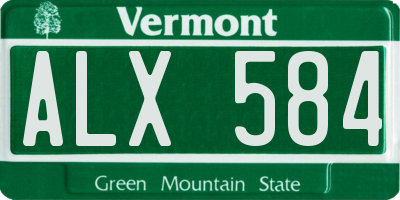 VT license plate ALX584