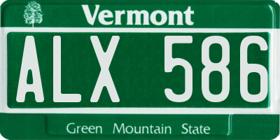 VT license plate ALX586