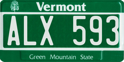 VT license plate ALX593