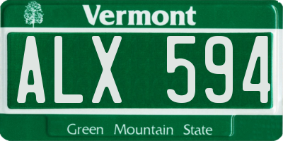 VT license plate ALX594
