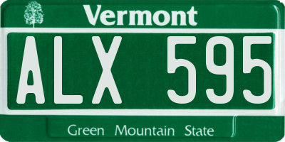 VT license plate ALX595