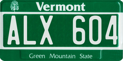 VT license plate ALX604