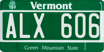 VT license plate ALX606