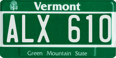 VT license plate ALX610