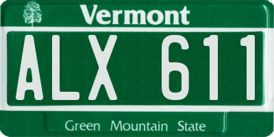VT license plate ALX611