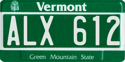 VT license plate ALX612