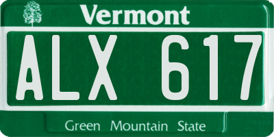 VT license plate ALX617