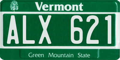 VT license plate ALX621