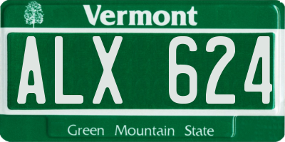 VT license plate ALX624