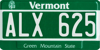 VT license plate ALX625