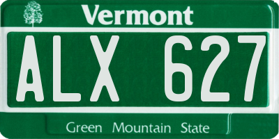 VT license plate ALX627